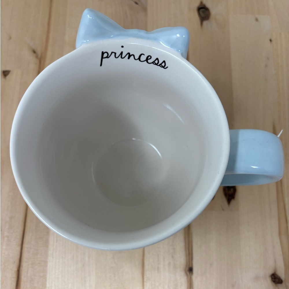 Rae Dunn Disney Princess Cinderella Mug Double Sided Blue Handle & Bow Trim New - Picture 3 of 4